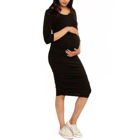 ANGEL MATERNITY  Black Bodycon Dress XS - Picture 1 of 6
